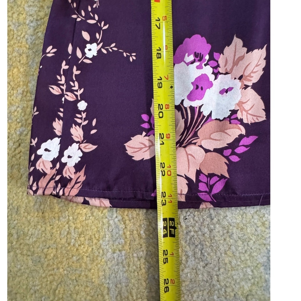 Anthropologie Yumi Kim Womens Silk Floral Satin Peplum Blouse Sz Small Romantic - Picture 8 of 10